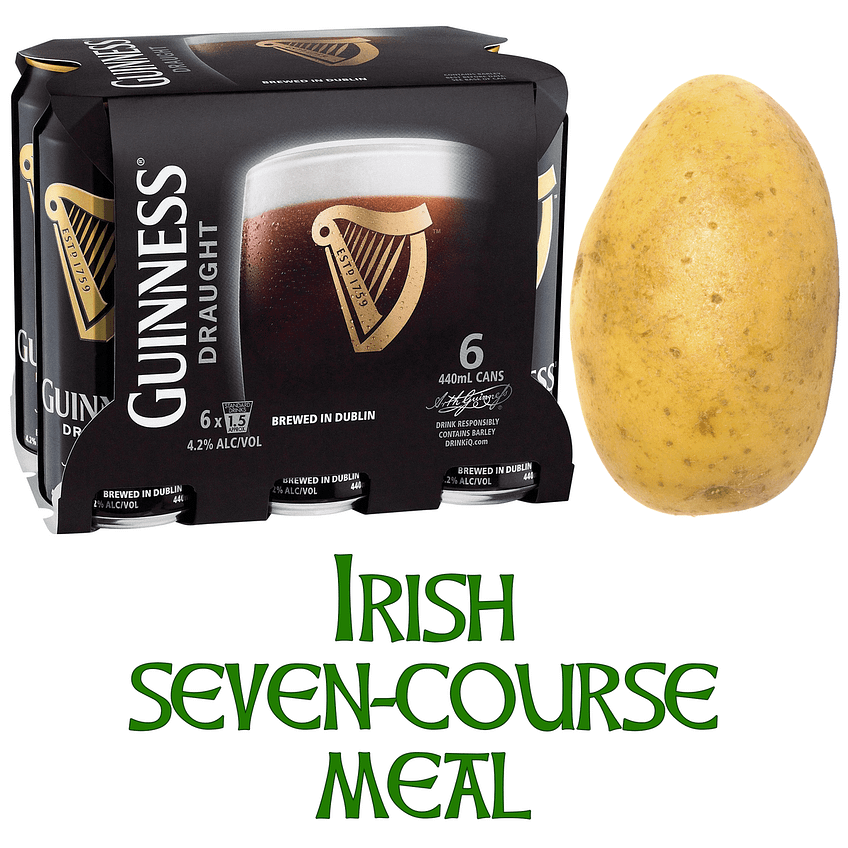 Irish seven-course meal funny Irish meme