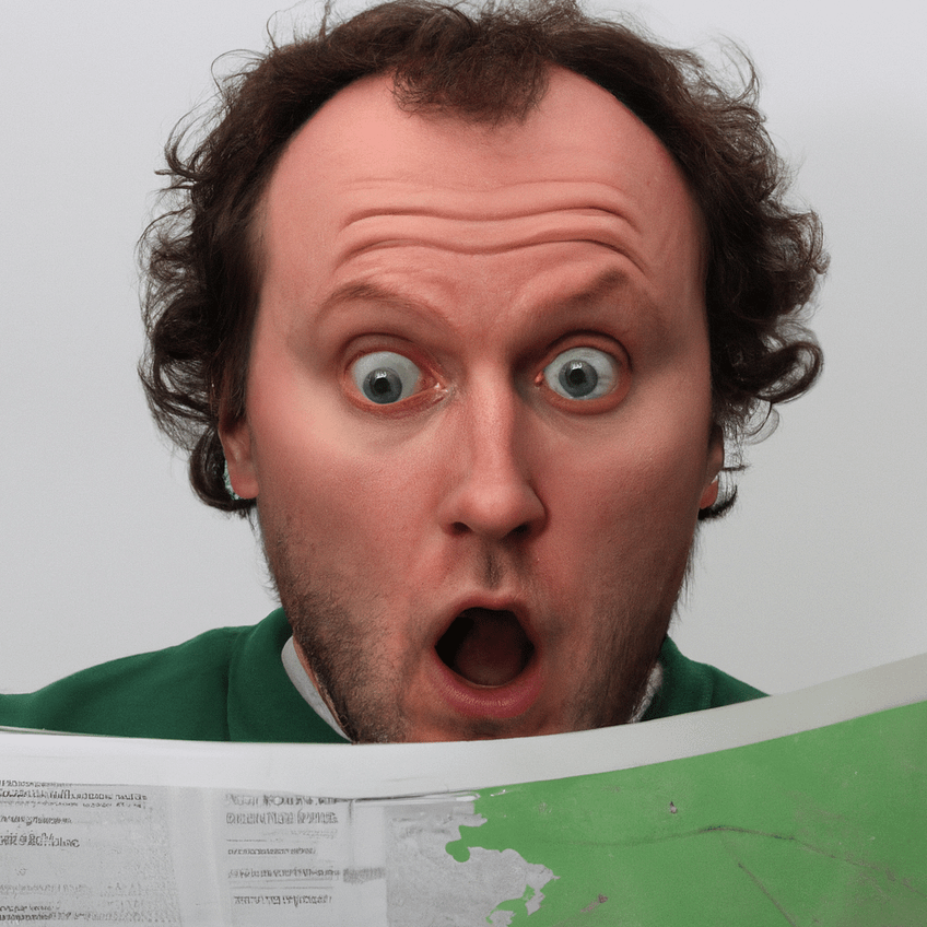Ireland is an island - shocked person looks at Ireland's map